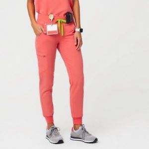 Figs Hot Coral Zamora joggers